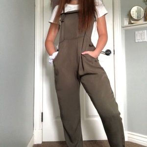 green overall jumpsuit